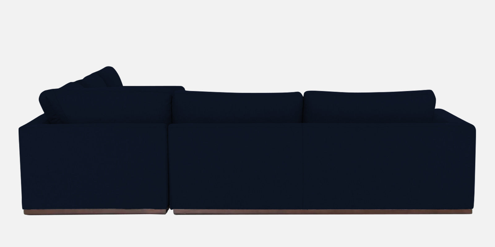 Freedom Velvet 6 Seater LHS Sectional Sofa In Dark Blue Colour With Ottoman