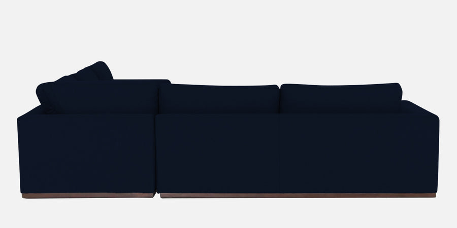Freedom Velvet 6 Seater Lhs Corner Sofa In Dark Blue Colour With Ottoman - Febonic Living