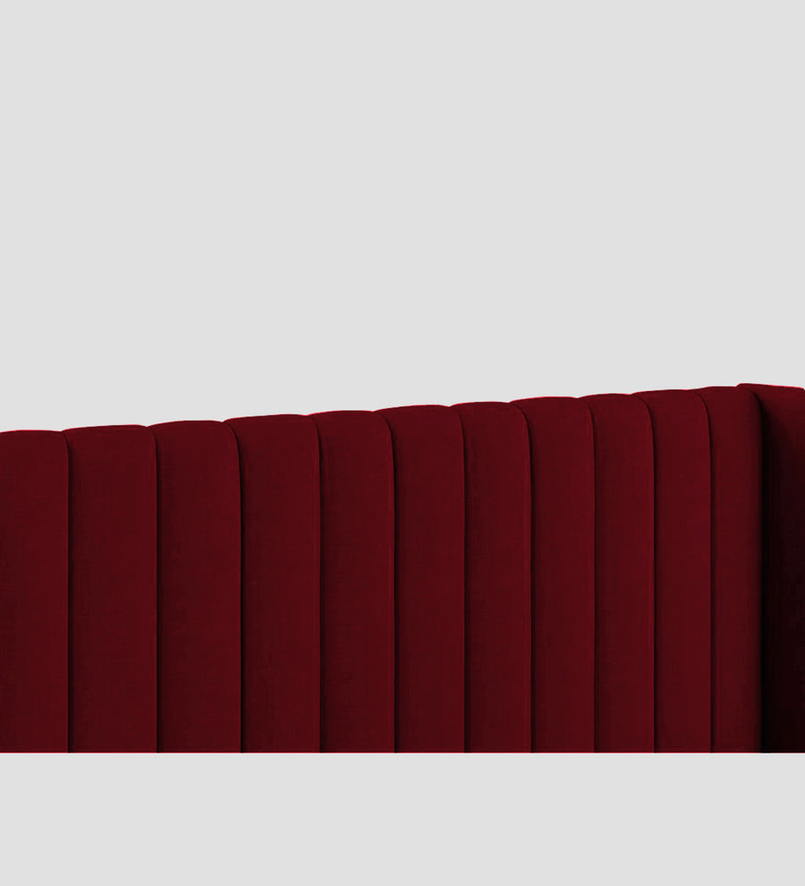 Colina Fabric Upholstered King Size Bed In Ruby Red Colour With Box Storage - Febonic Living
