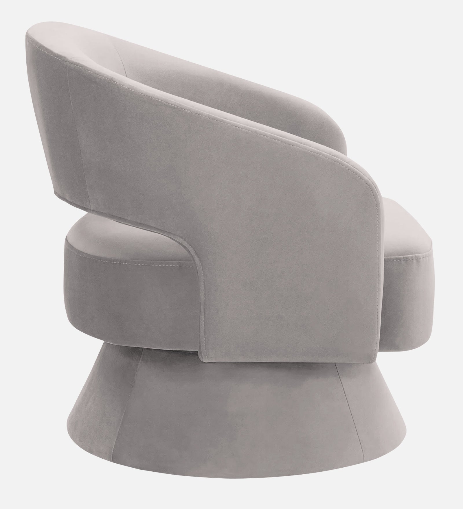 Pendra Velvet Swivel Chair in Pearl Grey Colour