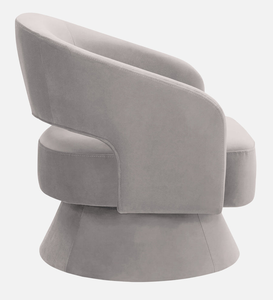 Pendra Velvet Swivel Chair In Pearl Grey Colour - Febonic Living