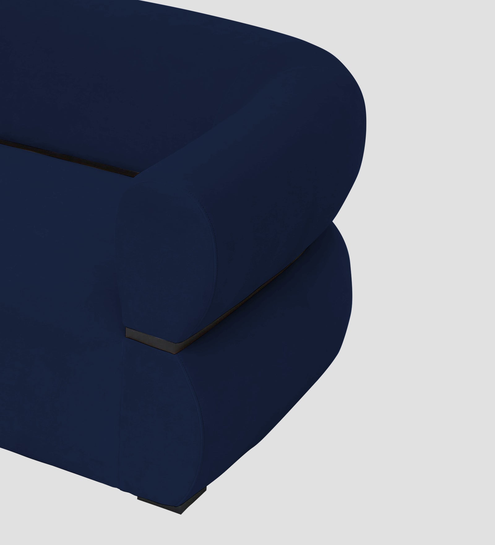 Kula Velvet 1 Seater Sofa In Indigo Blue Colour