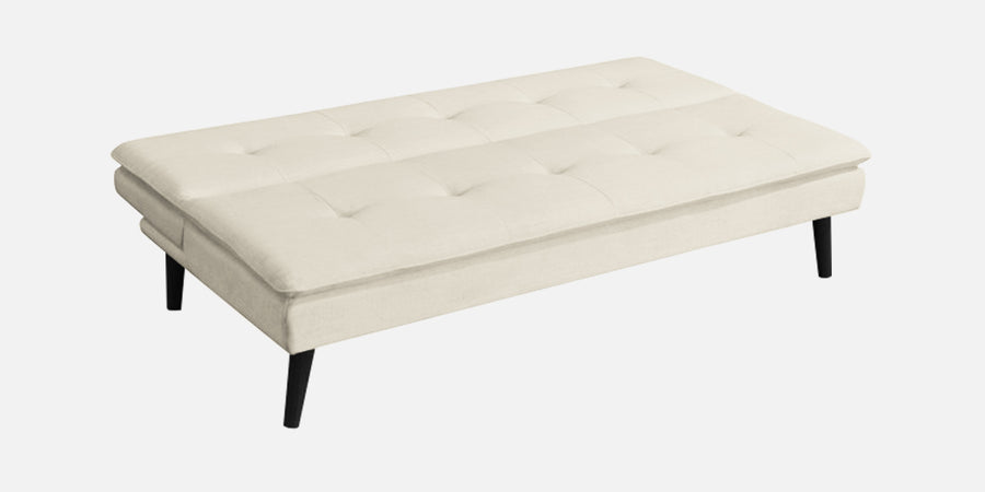 Toner Fabric 3 Seater Convertible Sofa Cum Bed In Ivory Cream Colour - Febonic Living