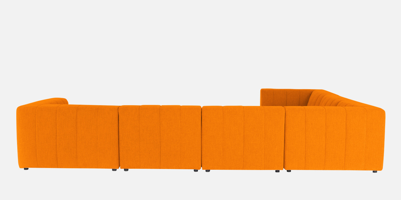 Damo Fabric LHS 8 Seater Sectional Sofa In Vivid Orange Colour