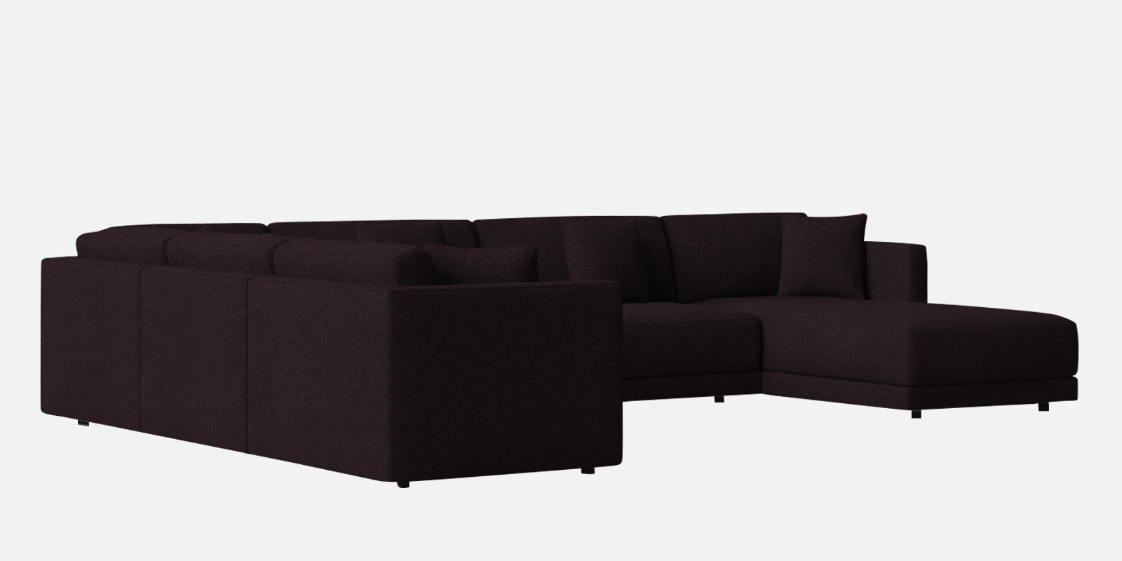 Carlin Fabric LHS 8 Seater Sectional Sofa In Cara Brown Colour