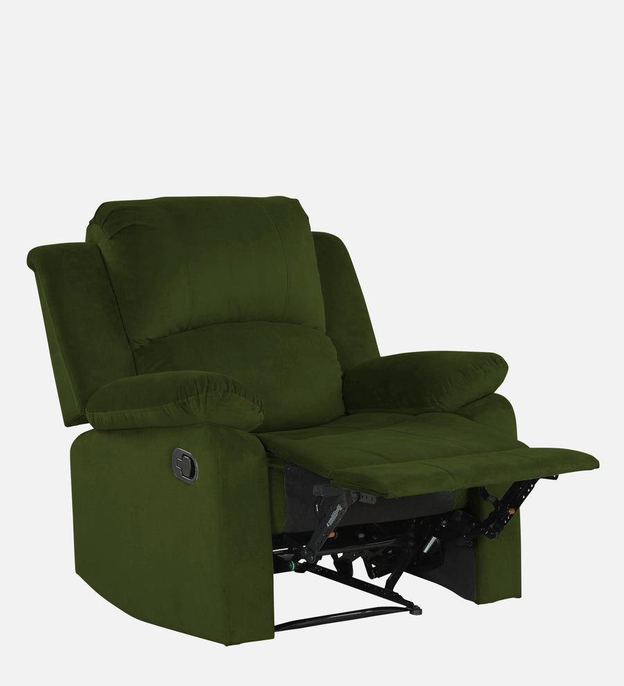 Henry Fabric 1 Seater Motorized Recliner In Olive Green Colour - Febonic Living