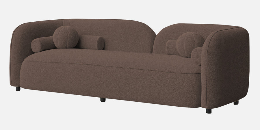 Corny Boucle Fabric 3 Seater Sofa In Truffle Brown Colour - Febonic Living