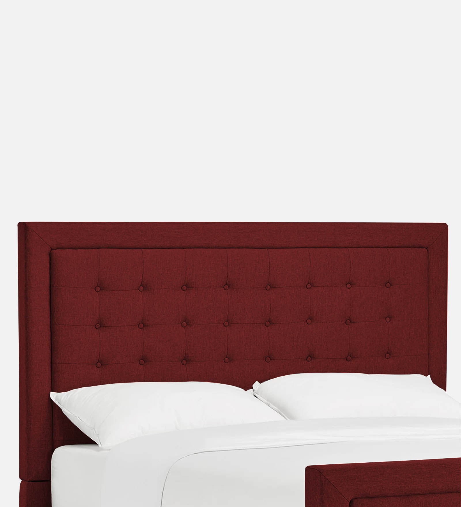 Kaster Fabric Queen Size Bed In Blood Maroon Colour