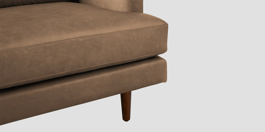 Sterio Leatherette 3 Seater Sofa In Husky Brown Colour - Febonic Living