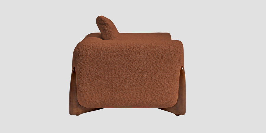 Boko Boucle 3 Seater Sofa In Light Orange Colour - Febonic Living