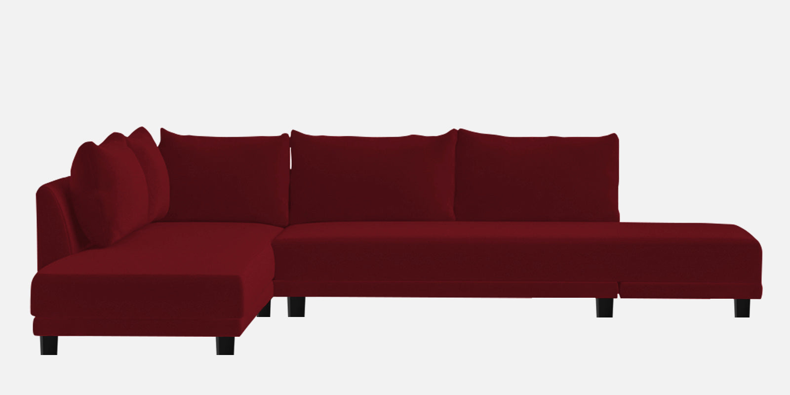 Ira Fabric RHS 6 Seater Sofa Cum Bed In Ruby Red Colour