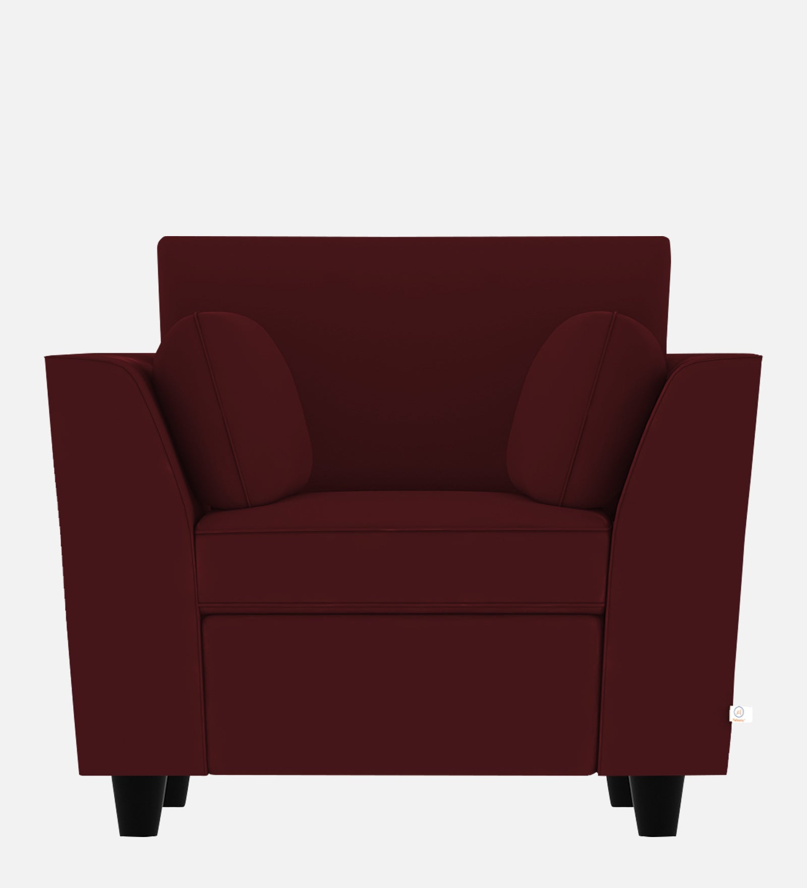 Bristo Velvet 1 Seater Sofa in Dark Maroon Colour