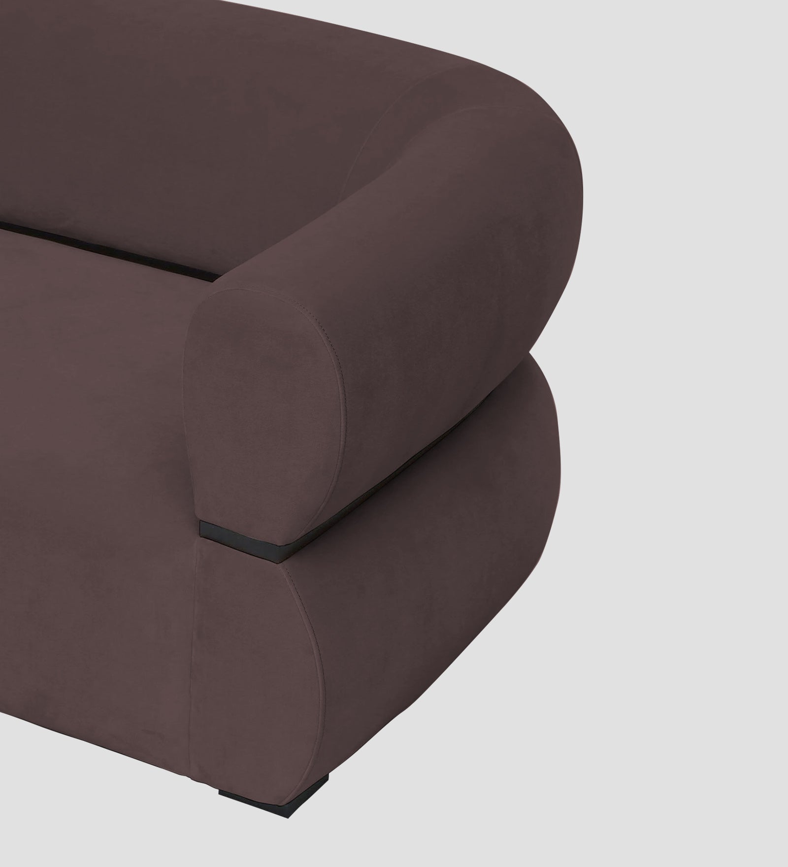 Kula Velvet 1 Seater Sofa In Mocha Brown Colour