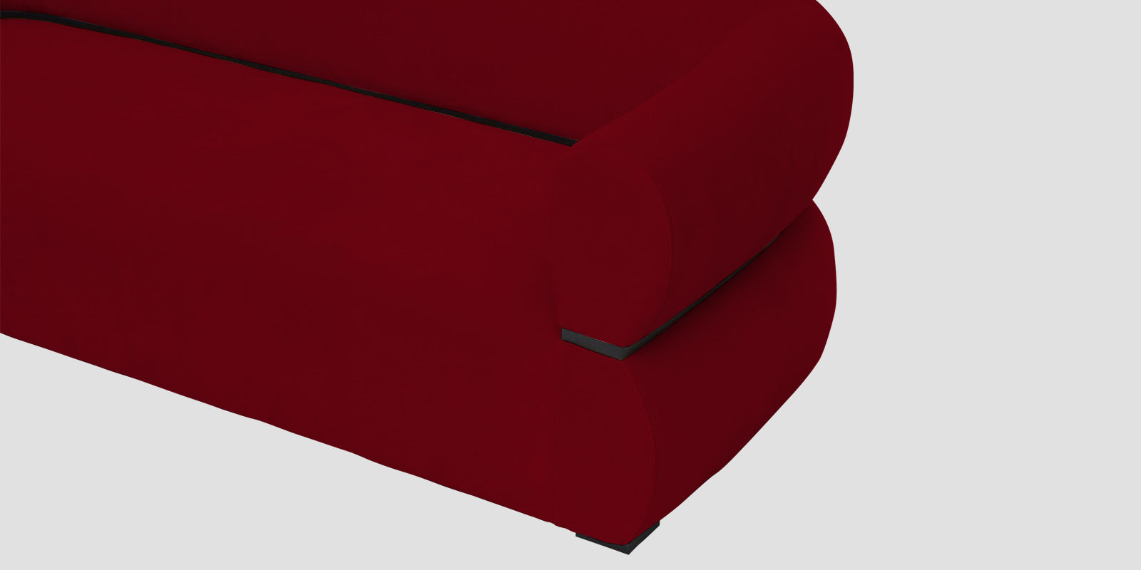 Kula Velvet 2 Seater Sofa In Cherry Red Colour