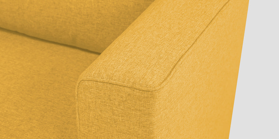 Kenia Fabric 3 Seater Foldable Sofa Cum Bed In Bold Yellow Colour - Febonic Living