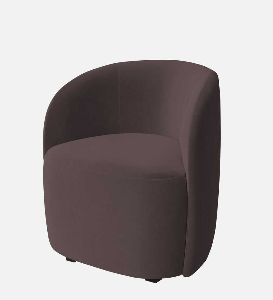 Lucky Velvet Lounge Chair In Mocha Brown Colour - Febonic Living