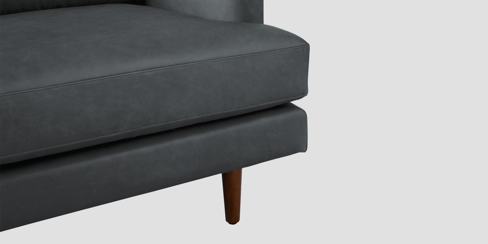 Sterio Leatherette 3 Seater Sofa In pepper Grey Colour - Febonic Living