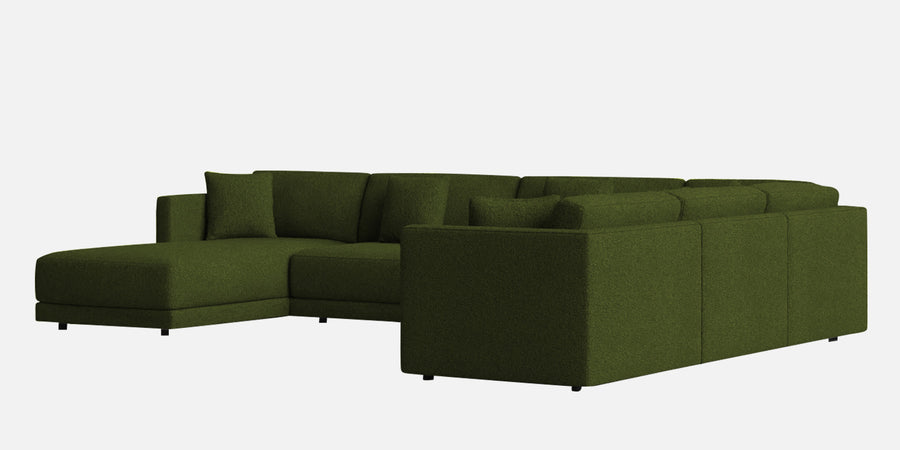 Carlin Fabric Rhs 8 Seater Sectional Sofa In Olive Green Colour - Febonic Living