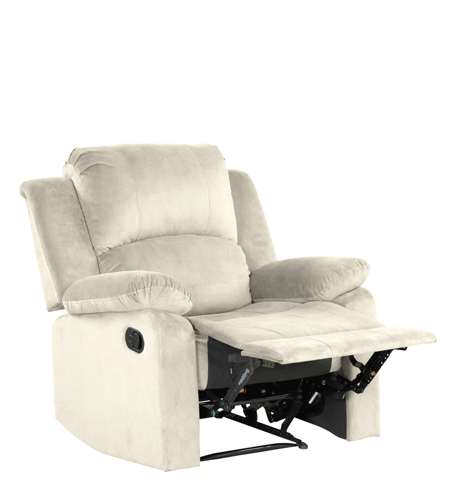 Henry Fabric 1 Seater Motorized Recliner In Ivory Cream Colour - Febonic Living