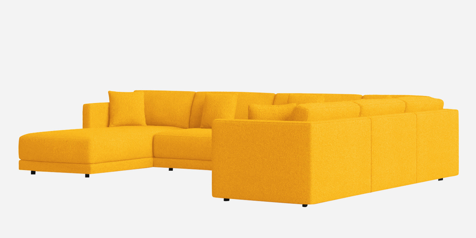 Carlin Fabric RHS 8 Seater Sectional Sofa In Bold Yellow Colour