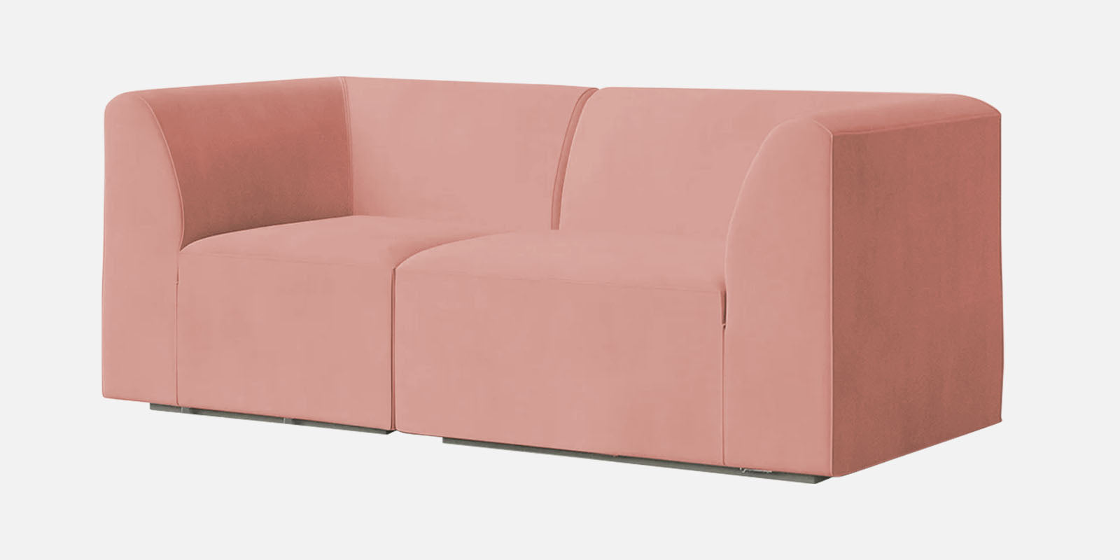 Bufa Velvet 2 Seater Sofa in Blush Pink Colour With Storage