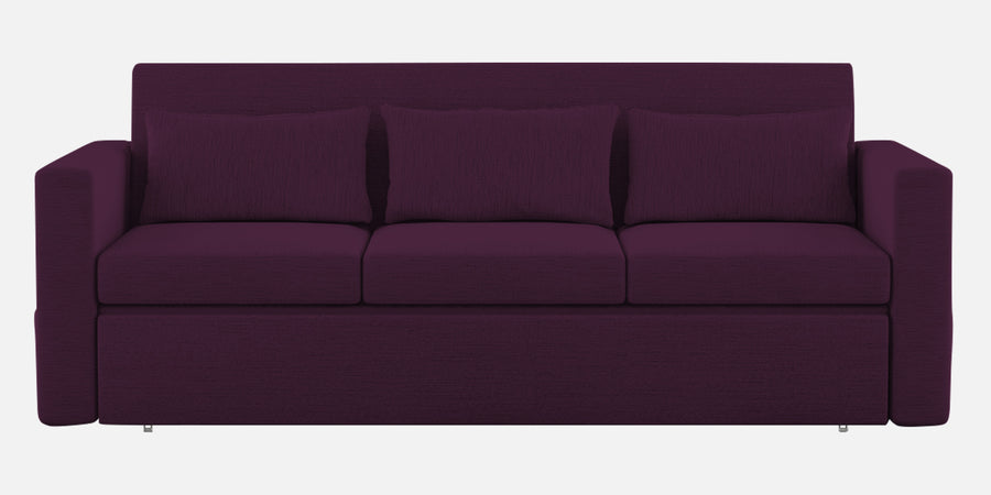 River Fabric 3 Seater Pull Out Sofa Cum Bed In Greek Purple Colour - Febonic Living
