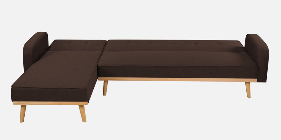 Zuno Fabric Rhs Convertible Sofa Cum Bed In Coffee Brown Colour - Febonic Living