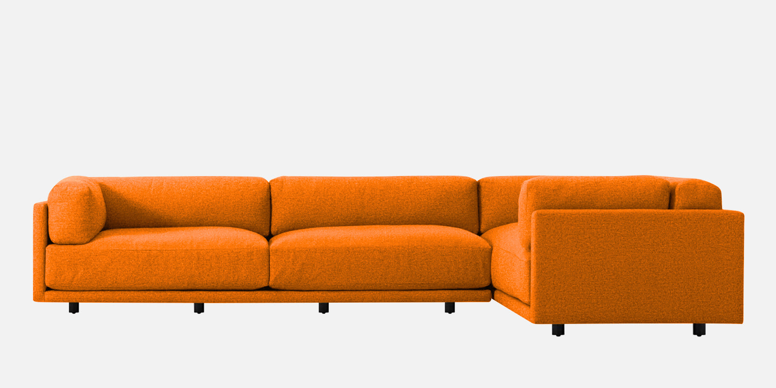 Nixon Fabric 6 Seater LHS Sectional Sofa In Vivid Orange Colour