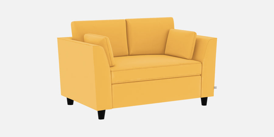 Bristo Velvet 2 Seater Sofa In Turmeric Yellow Colour With Storage - Febonic Living