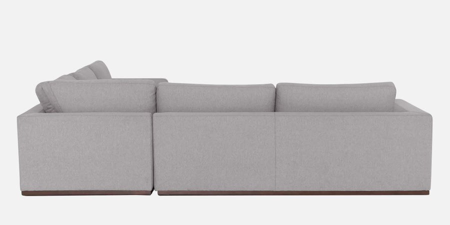 Freedom Velvet 6 Seater Lhs Corner Sofa In Concrete Grey Colour With Ottoman - Febonic Living