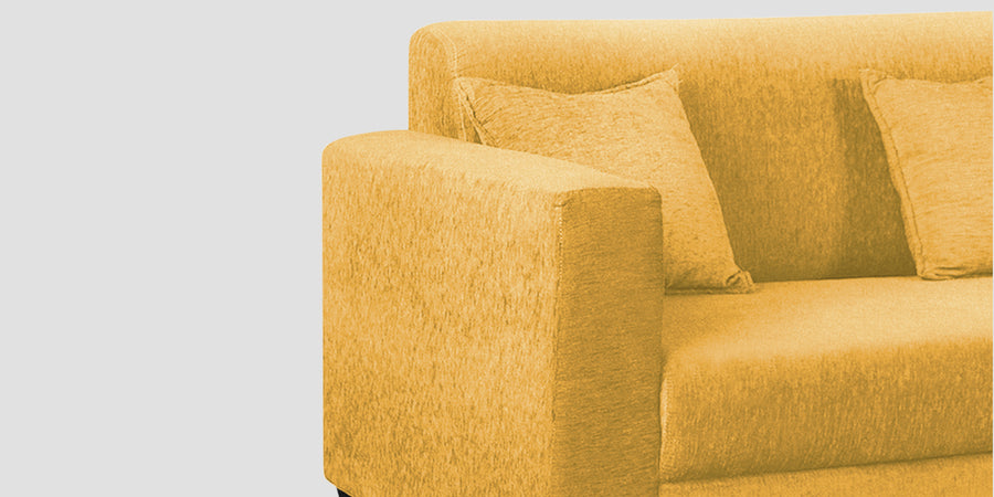 Nebula Fabric 2 Seater Sofa In Bold Yellow Colour - Febonic Living