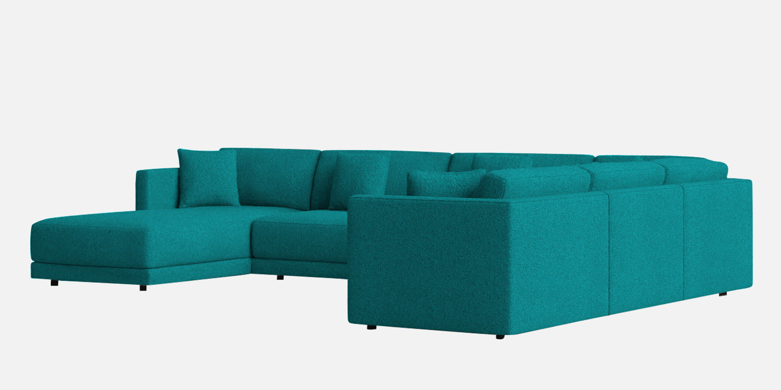 Carlin Fabric RHS 8 Seater Sectional Sofa In Sea Green Colour