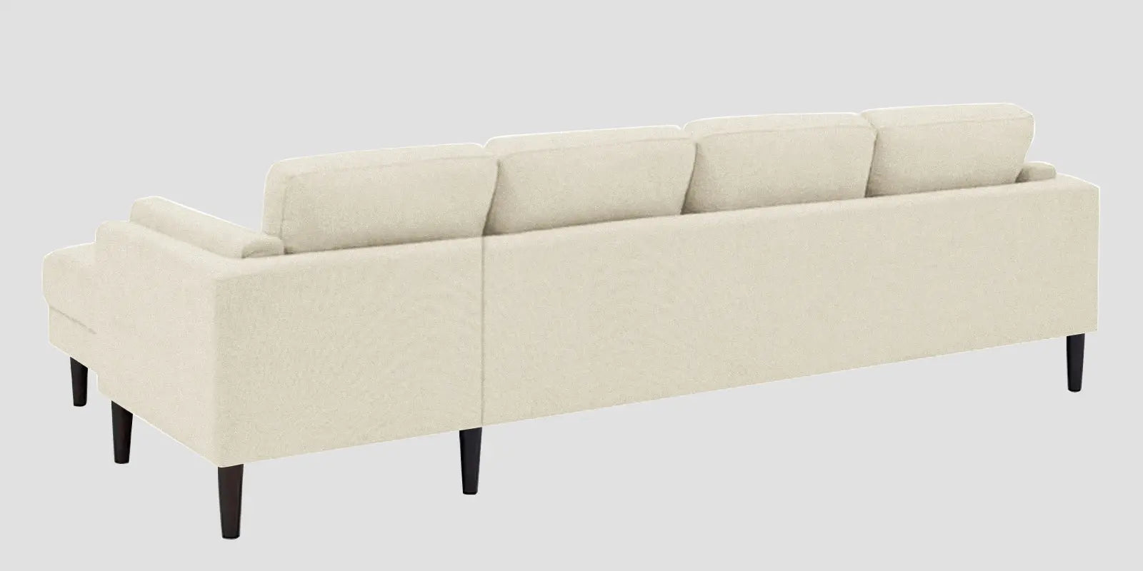 Creata Fabric LHS Sectional Sofa (3+Lounger) In Ivory Cream Colour Febonic Living