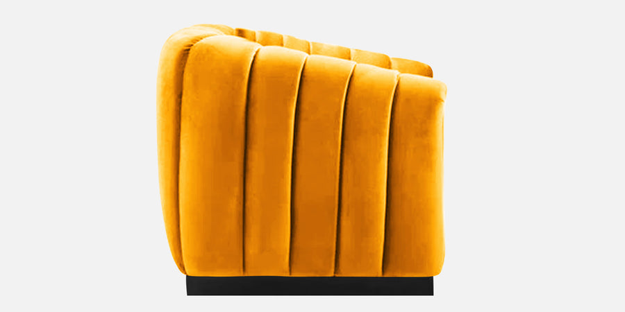 Ferry Velvet 3 Seater Sofa In Saffron Yellow Colour - Febonic Living
