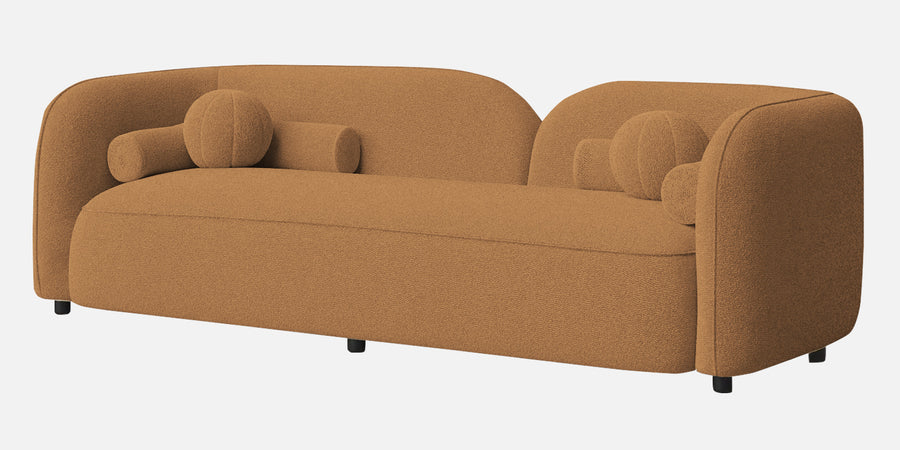 Corny Boucle Fabric 3 Seater Sofa In Daisy Yellow Colour - Febonic Living