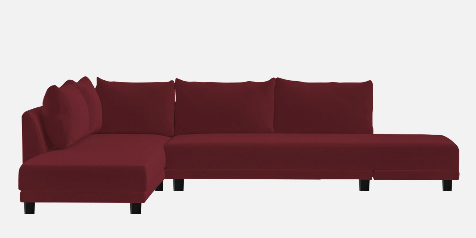 Ira Fabric RHS 6 Seater Sofa Cum Bed In Blood Maroon Colour