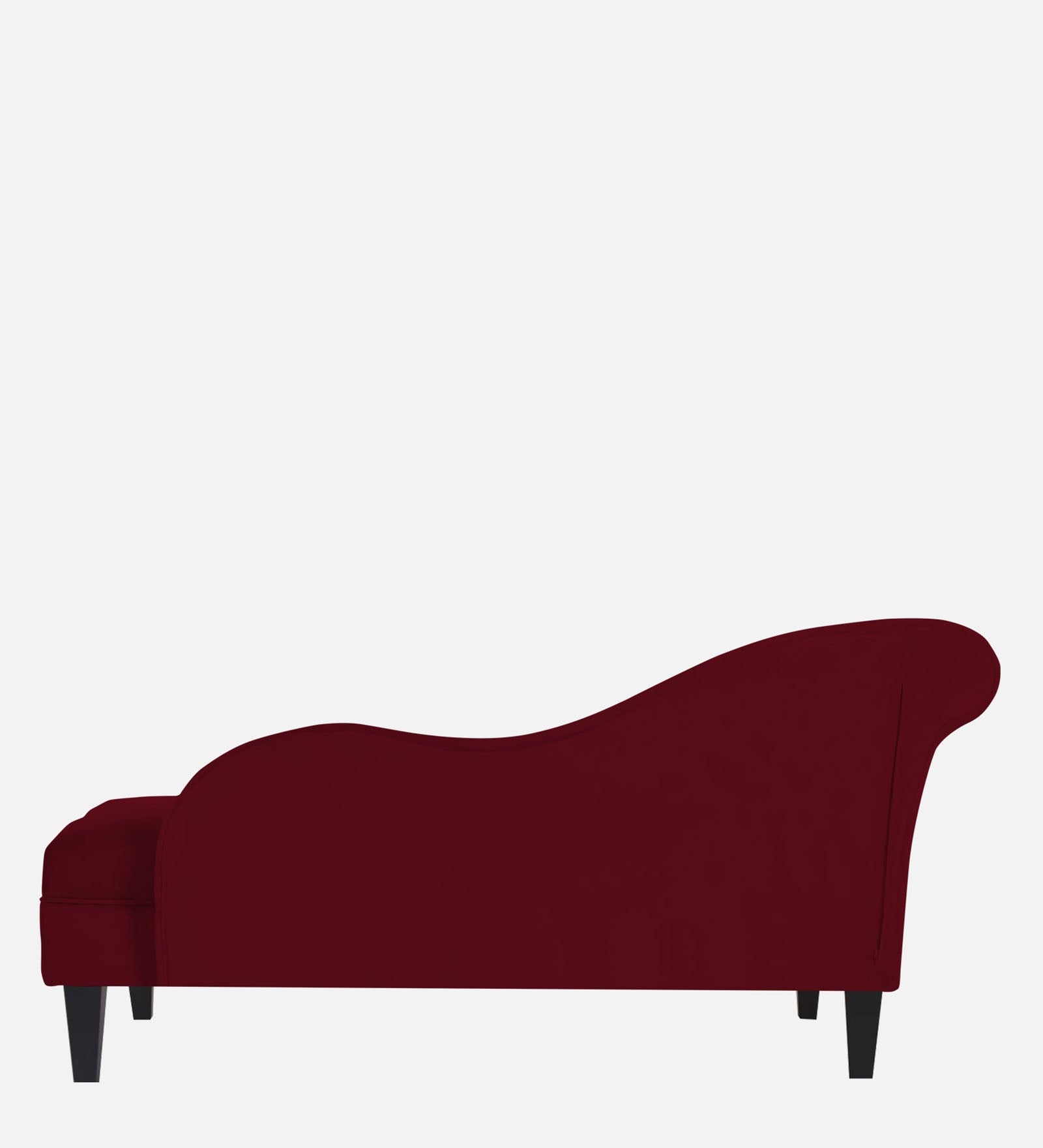 Rana Velvet LHS Chaise Lounger In Dark Maroon Colour