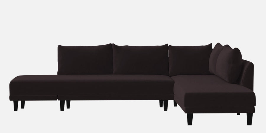 Ira Fabric Lhs 6 Seater Convertible Sofa Cum Bed In Cara Brown Colour - Febonic Living