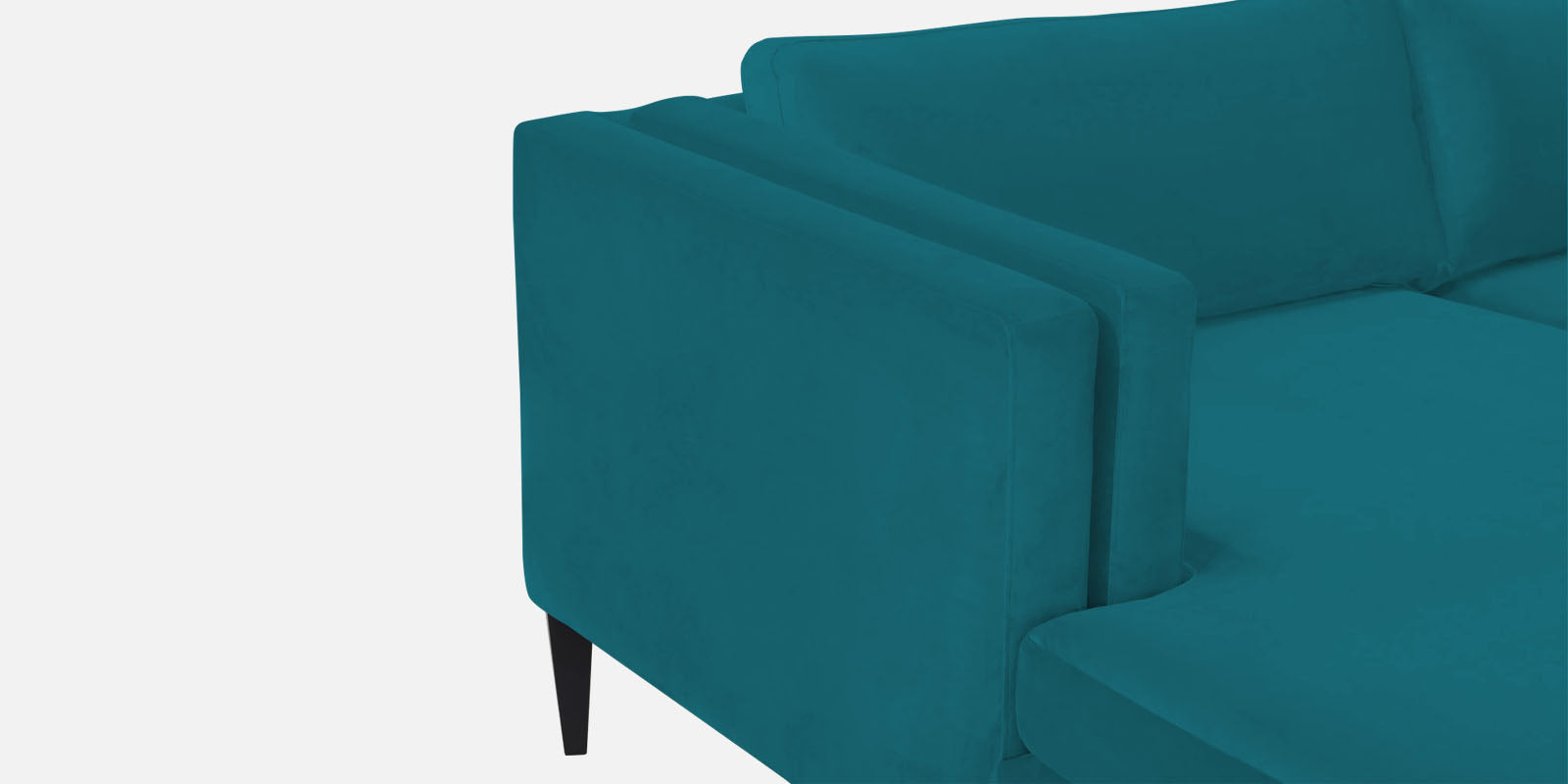 Jasper Velvet LHS Sectional Sofa (3+Lounger) in Pine green Colour