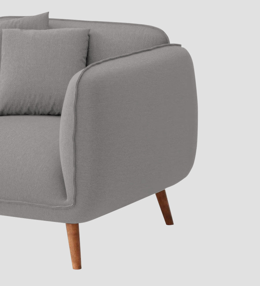 Zia Fabric 1 Seater Sofa In Silver Grey Colour - Febonic Living