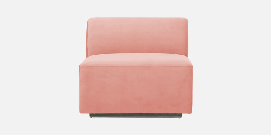 Bufa Velvet Lhs Sectional Sofa In Blush Pink Colour With Ottoman - Febonic Living