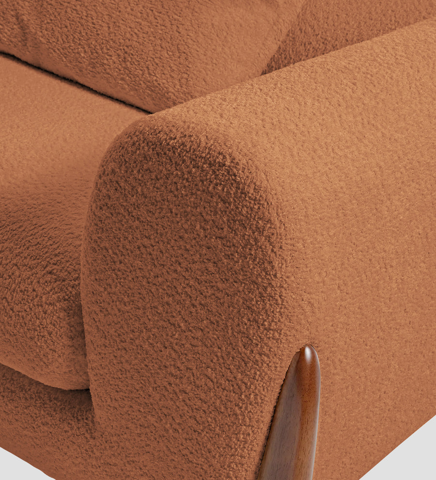 Boko Boucle 1 Seater Sofa In Light Orange Colour - Febonic Living