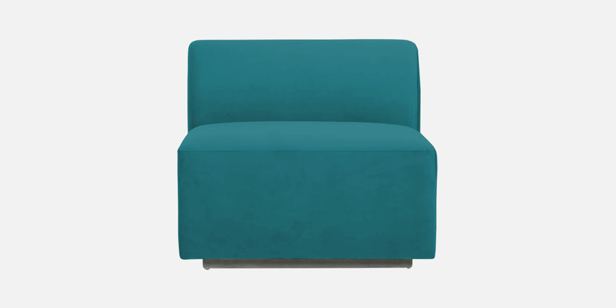 Bufa Velvet Rhs Sectional Sofa In Arabian Green Colour With Ottoman - Febonic Living