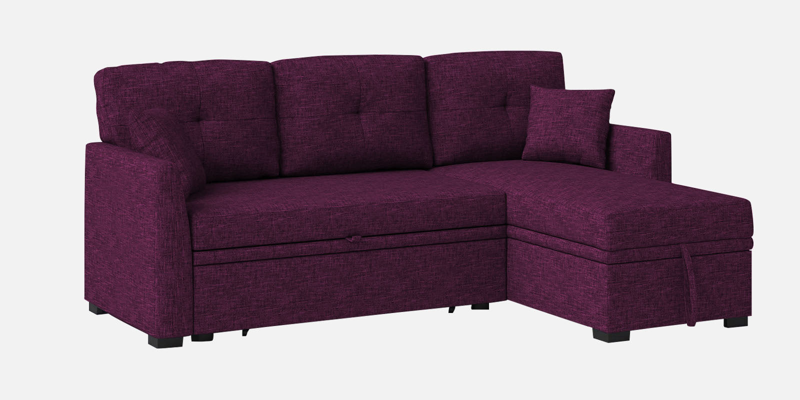 Jody Fabric 3 Seater Pull Out Sofa Cum Bed In Greek Purple Colour