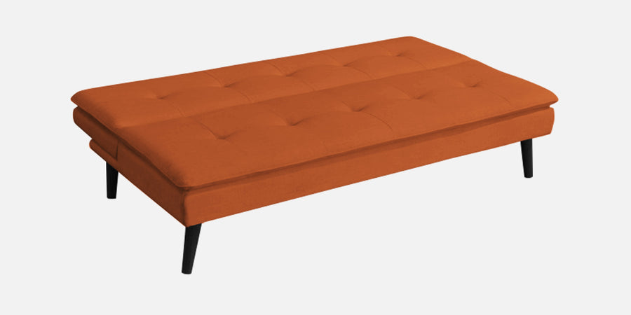 Toner Fabric 3 Seater Convertible Sofa Cum Bed In Vivid Orange Colour - Febonic Living