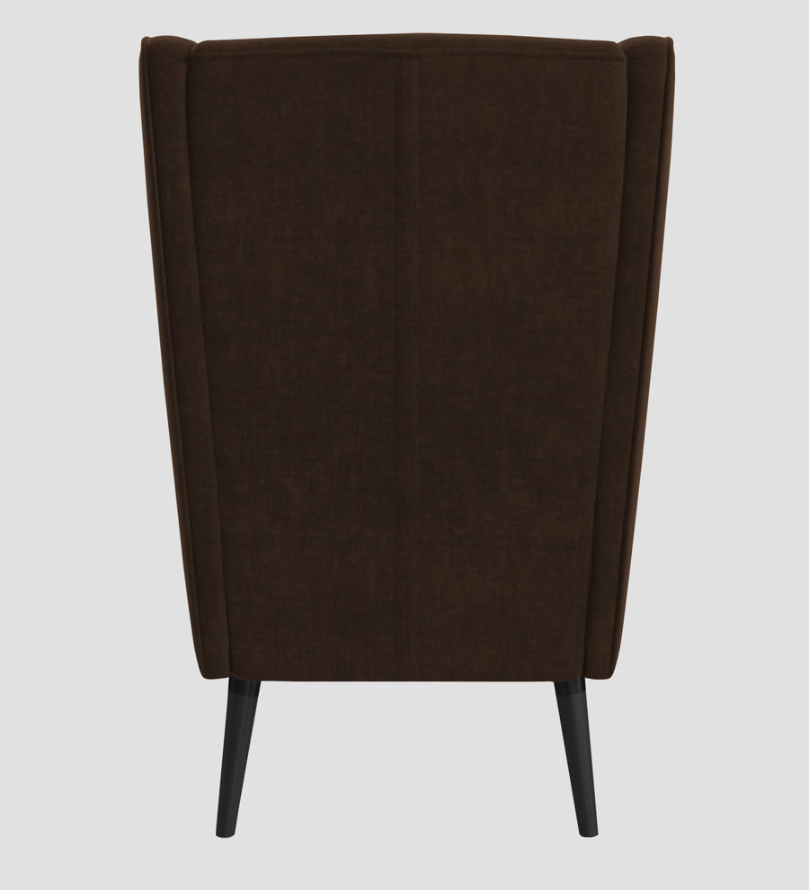 Niya Velvet Wing Chair In Cholocate Brown Colour - Febonic Living