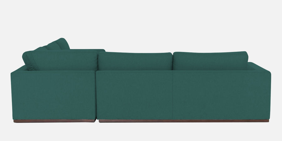Freedom Velvet 6 Seater Lhs Corner Sofa In Pine Green Colour With Ottoman - Febonic Living