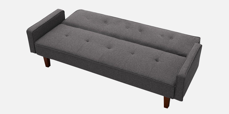 Nebia Fabric 3 Seater Convertible Sofa Cum Bed In Maba Grey Colour - Febonic Living