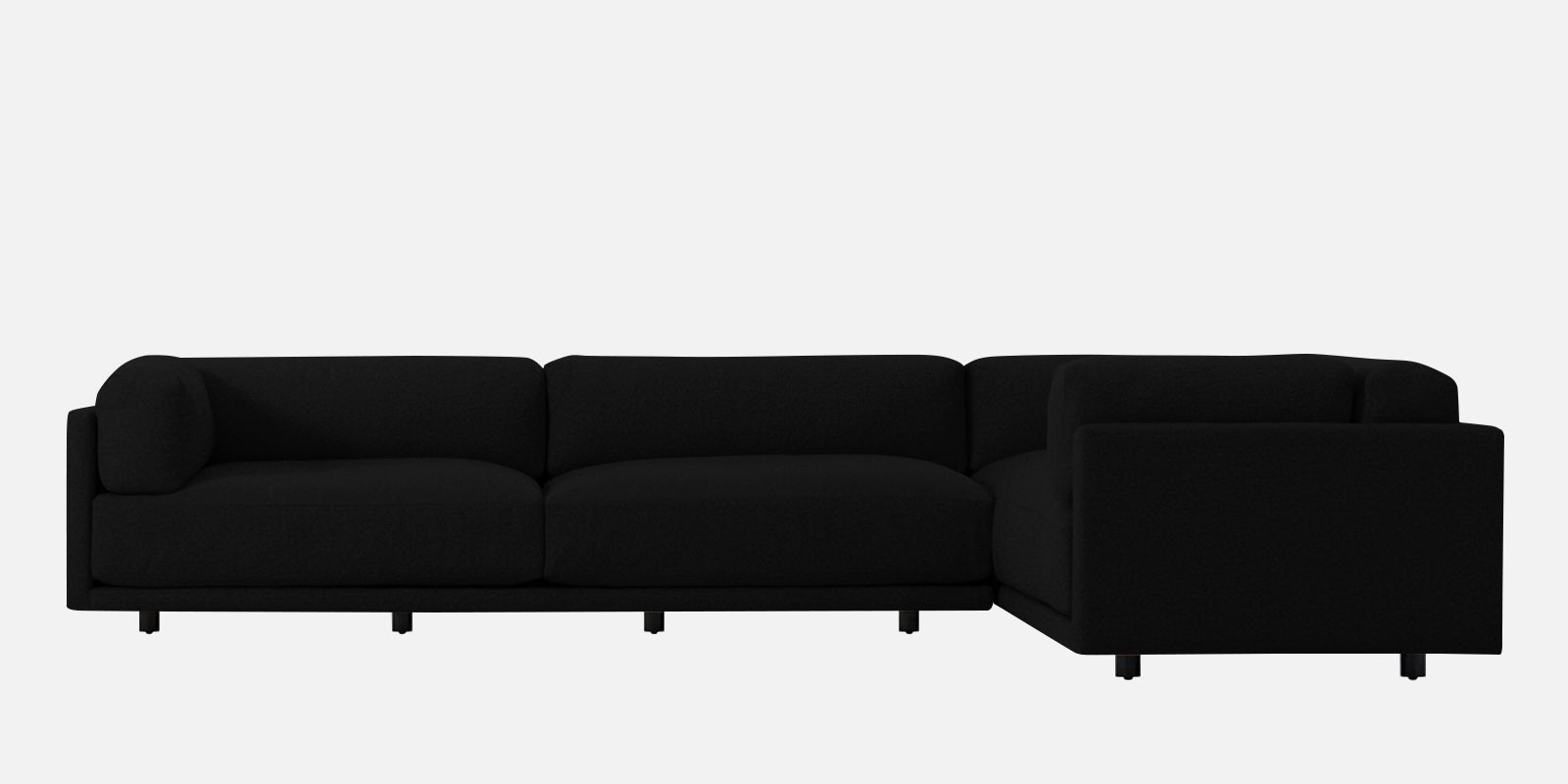 Nixon Fabric 6 Seater LHS Sectional Sofa In Zed Black Colour