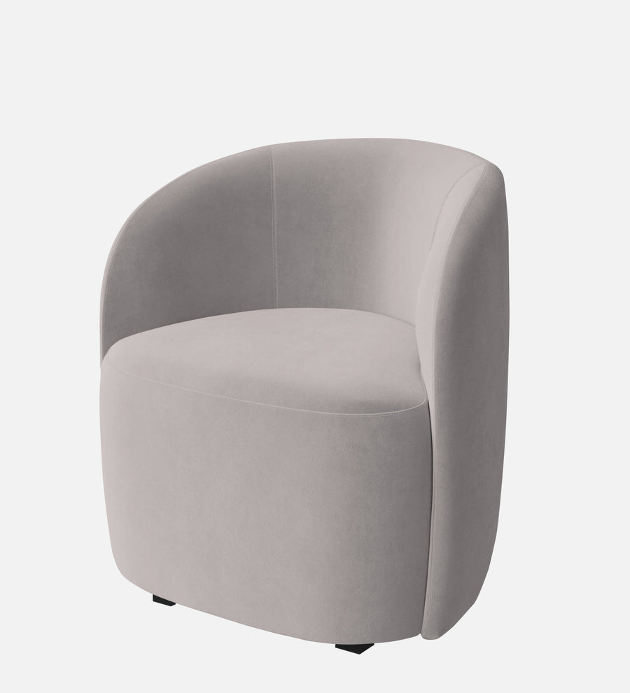 Lucky Velvet Lounge Chair In Pearl Grey Colour - Febonic Living